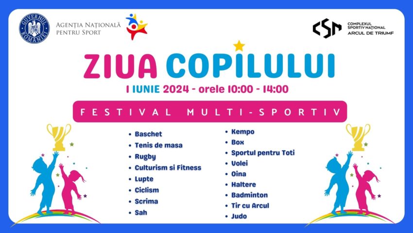 ANS marchează Ziua Copilului pe stadionul Arcul de Triumf