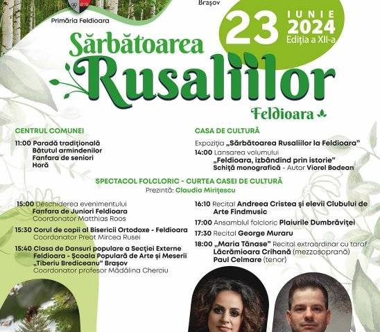 ”Sărbătoarea Rusaliilor”, la Feldioara, pe 23 iunie