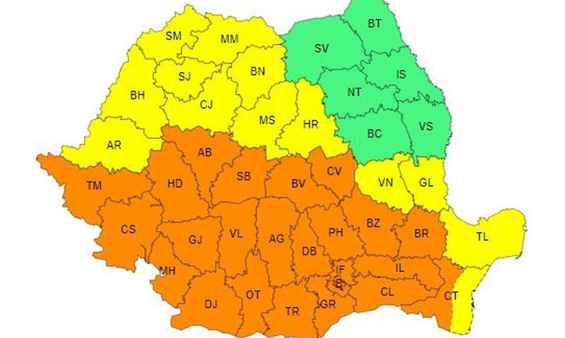 Avertizare meteo COD PORTOCALIU de caniculă!