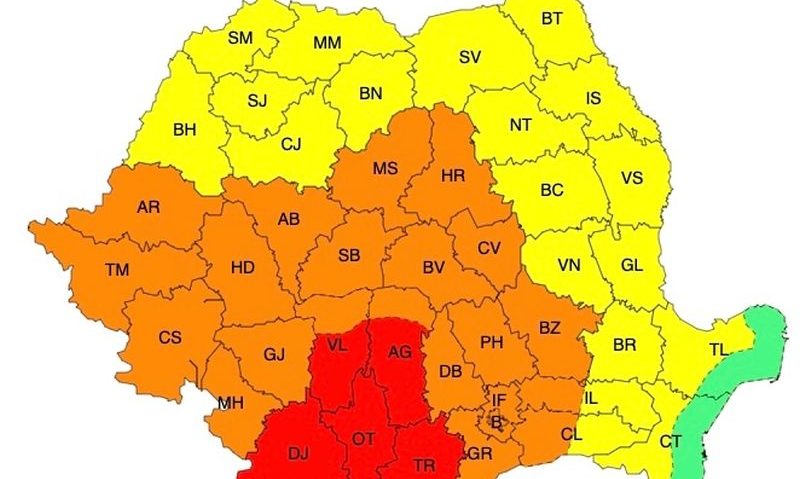 ANM a emis cod roșu de caniculă în România