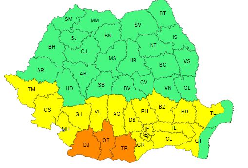 Noi avertizări meteo de caniculă, până sâmbătă, în jumătate de țară