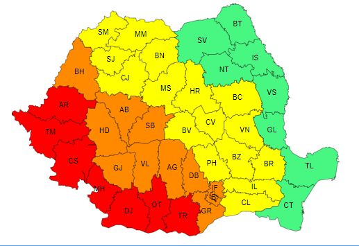 ANM: Avertizări meteo de caniculă