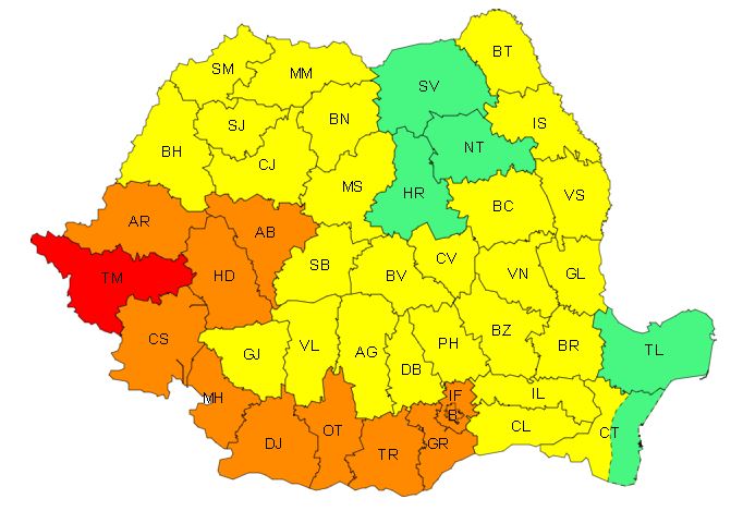 Avertizări meteo de caniculă, în aproape toată țara