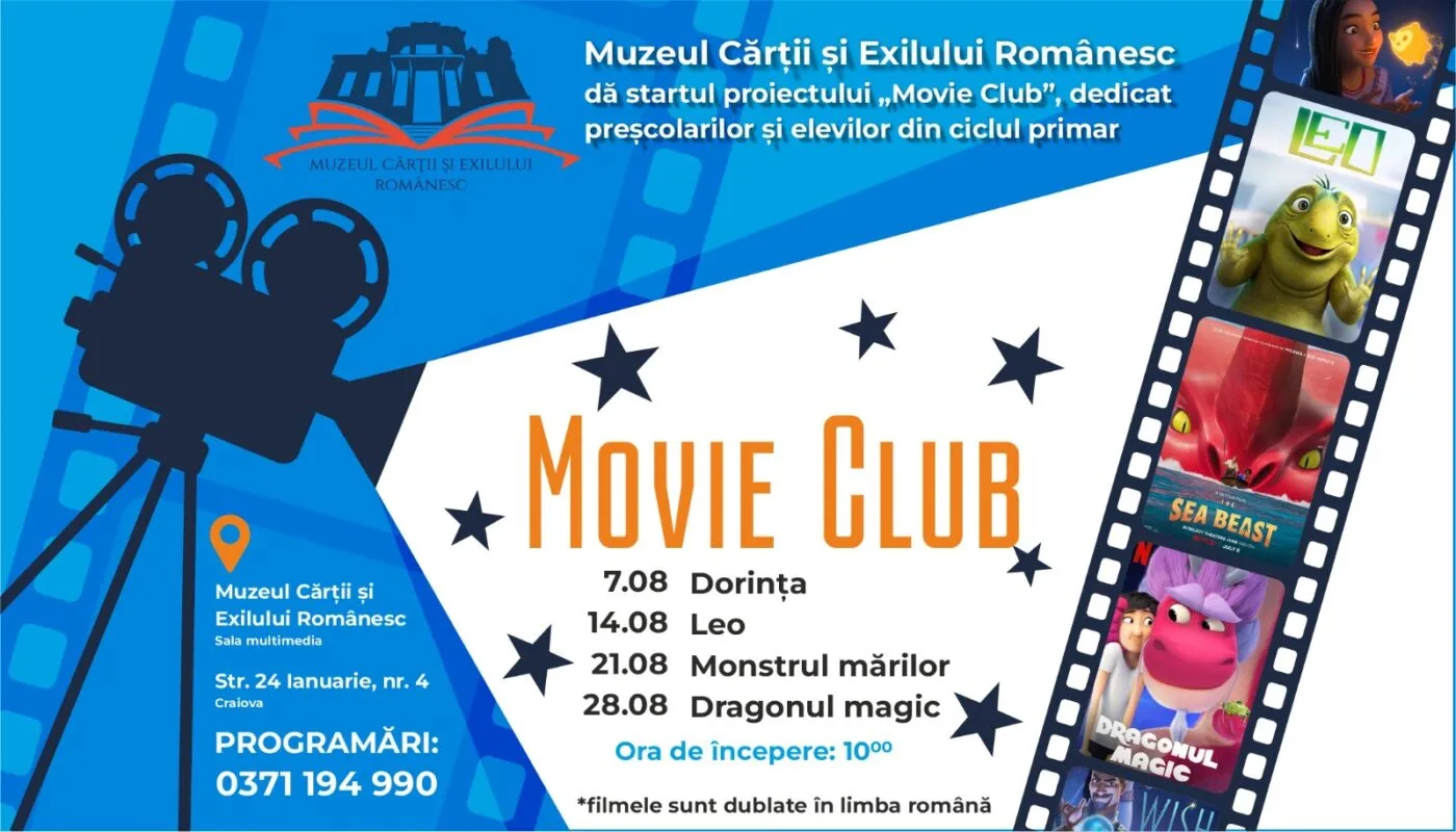 CRAIOVA: „Movie Club”, la Muzeul Cărții și Exilului Românesc