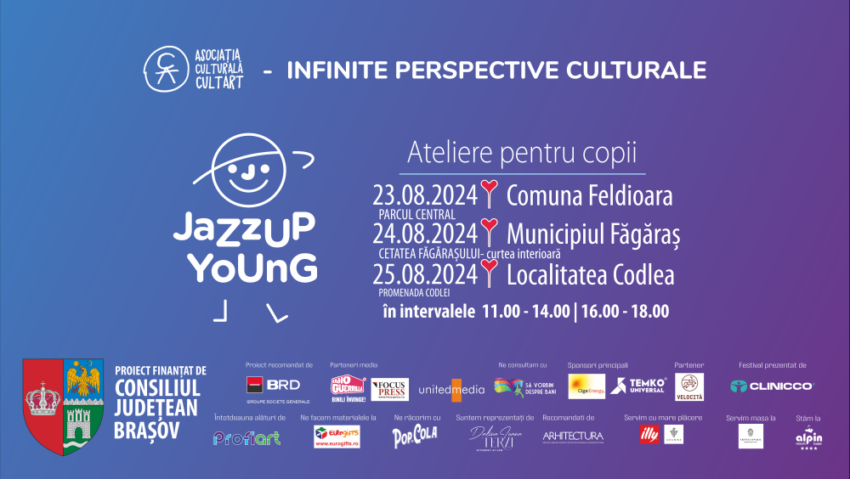 JazzUP Young On Tour Brașov: educație muzicală și artistică, gratuită, pentru copiii din Feldioara, Făgăraș și Codlea