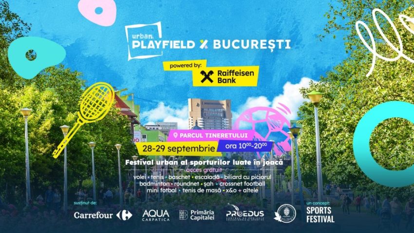 BUCUREȘTI: Festivalul Urban Playfield, în Parcul Tineretului, cu invitatul David Popovici