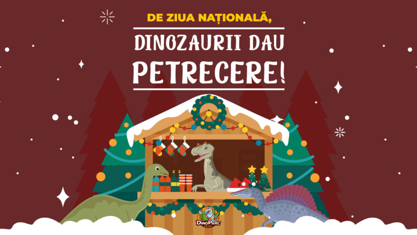 De Ziua Națională, dinozaurii dau petrecere cu mici gigantici, la Dino Parc Râșnov