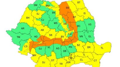 ANM: Cod portocaliu de viscol puternic, vântul va sufla cu rafale de 90 – 120 km/h