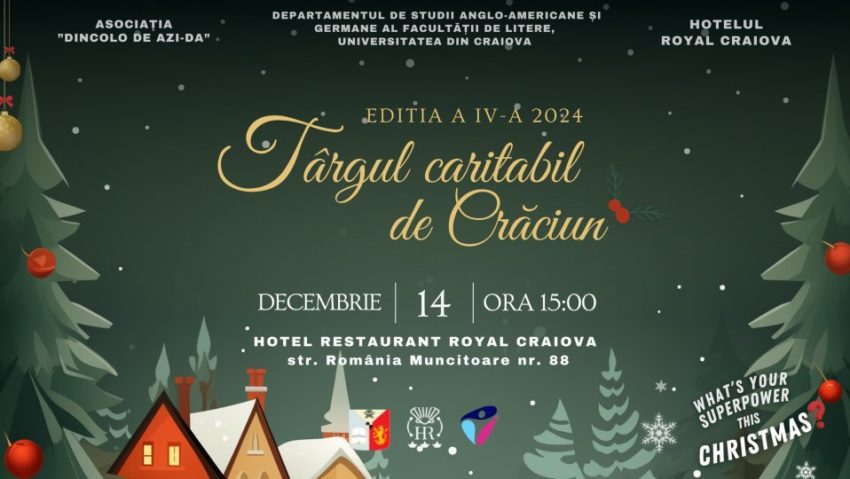 CRAIOVA: Târgul Caritabil de Crăciun, la Hotel Royal, pe 14 decembrie