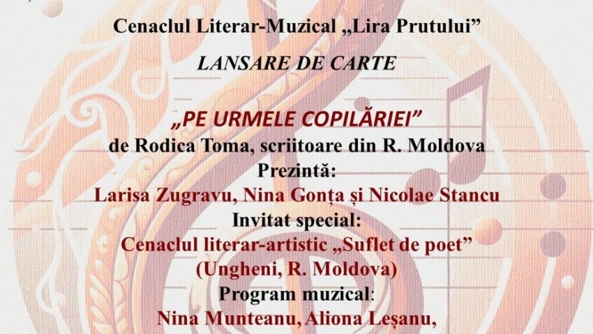 Lansare de carte și recital muzical, la Muzeul Unirii din Iași